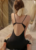 FASHION LACE AND CHEST PAD NIGHTDRESS ROBE SUIT