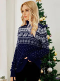 STYLISH JACQUARD TURTLENECK CHRISTMAS SWEATER