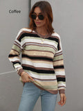 FASHION CREWNECK STRIPED KNITTED SWEATER