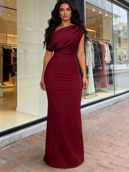 Off The Shoulder Long Spandex Maxi Party Dress