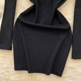 Handcrafted Floral Bodycon Black Dress