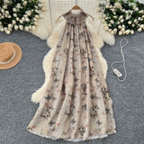 Serene Outings Graceful Butterfly Print Maxi Dress