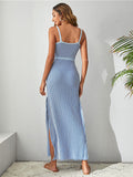 Strap Backless Erogenous Zone Striped Dress