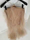 Flowing Layered Hem Apricot Halter Tulle Dress