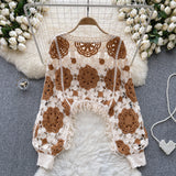Bohemian Circular Fringe Hem Crochet Top