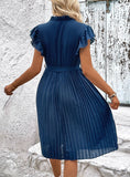 PLEATED SUMMER RUFFLED DRESS