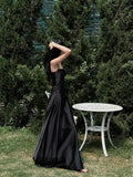 Burgundy Off Shoulder Ruched Mesh Evening Dress