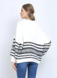 CLASSY STRIPED ROUND NECK LOOSE SWEATER