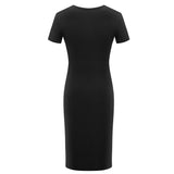 Short Sleeve Scoop Summer Bodycon Dress