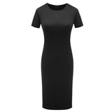 Short Sleeve Scoop Summer Bodycon Dress