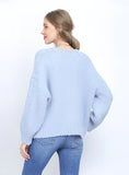 CLASSY ROUND NECK LOOSE SOLID COLOR SWEATER