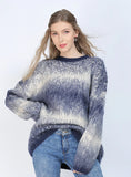 CLASSY THICKENED LOOSE ROUND NECK GRADIENT SWEATER