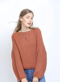 CLASSY SOLID COLOR LONG-SLEEVED LOOSE SWEATER