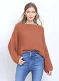 CLASSY SOLID COLOR LONG-SLEEVED LOOSE SWEATER