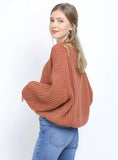 CLASSY SOLID COLOR LONG-SLEEVED LOOSE SWEATER