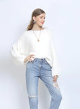 CLASSY SOLID COLOR LONG-SLEEVED LOOSE SWEATER