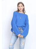 CLASSY SOLID COLOR LONG-SLEEVED LOOSE SWEATER