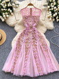 Flowy Tulle Skirt Delicate Lace Overlay Dress