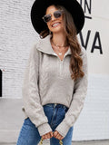 CLASSY SOLID COLOR TWISTED THICK KNITTED SWEATER