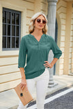 SOLID COLOR V-NECK LOOSE TOP