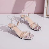 2023 TRANSPARENT HEEL BEAD HIGH HEELS SANDAL