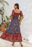 BOHEMIAN BEACH PRINT HOLIDAY LONG DRESS