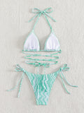 PRINTED PLEATS TWO PIECE BIKINI