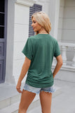 SOLID COLOR ROUND NECK SHORT SLEEVE T-SHIRT