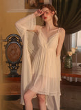 SEXY LACE GAUZE PERSPECTIVE SUSPENDER NIGHTDRESS