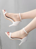 THIN-HEELED SANDALS AND PEARL WEDDING SHOES