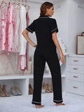 FASHION SOLID COLOR SHORT-SLEEVED HOME SUIT