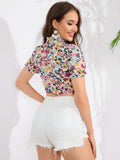 PRINTED WOODEN EAR SHORT SLEEVE T-SHIRT