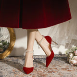 POINTED STILETTO HEELS PEARLS SHOES