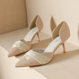 THIN-HEELED SHARP POINTS AND SHALLOW MOUTH SHOES