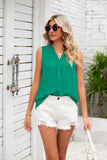 SOLID COLOR V-NECK LOOSE CHIFFON SLEEVELESS VEST