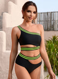 SEXY ONE SHOULDER TWO PIECE BIKINI