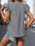 CONTRAST COLOR VERTICAL STRIPE STITCHING SHIRT