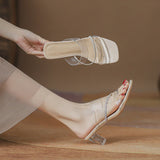 WOMEN WORD TRANSPARENT SANDALS SLIPPER