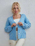 STYLISH SOLID COLOR CARDIGAN TWIST SWEATER COAT