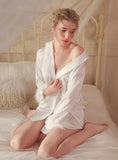 FASHION SHIRT ICE SILK SHIRT NIGHTDRESS