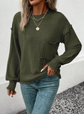 FASHION LONG SLEEVE SOLID COLOR AUTUMN SWEATER