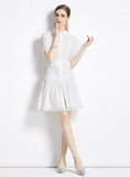 HOLLOW SLIM WAIST SHIRT DRESS