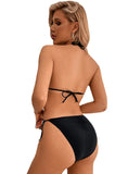 BLACK SEXY HALTER TWO PIECE BIKINI
