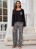 FASHION PLAID LONG SLEEVE TWO-PIECE SUIT