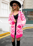 Retro Cardigan Diamond Long Sweater Coat