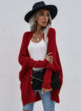 FASHION ROUND NECK KNIT CARDIGAN LOOSE SWEATER