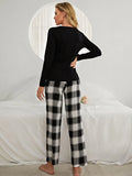 CLASSY SILK-LIKE PLANT PRINTED LONG-SLEEVED PANT