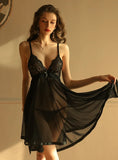 FASHION SEXY GAUZE PAJAMAS SUSPENDER DRESS