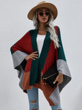 FASHION PLAID LOOSE KNIT CARDIGAN COAT SWEATER