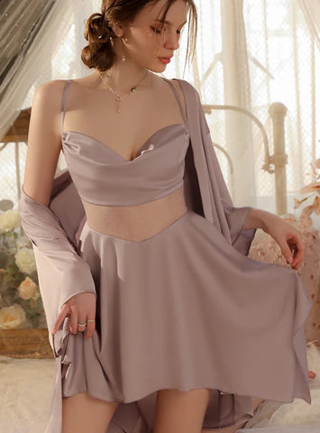 SEXY IRREGULAR PERSPECTIVE SUSPENDER NIGHTDRESS